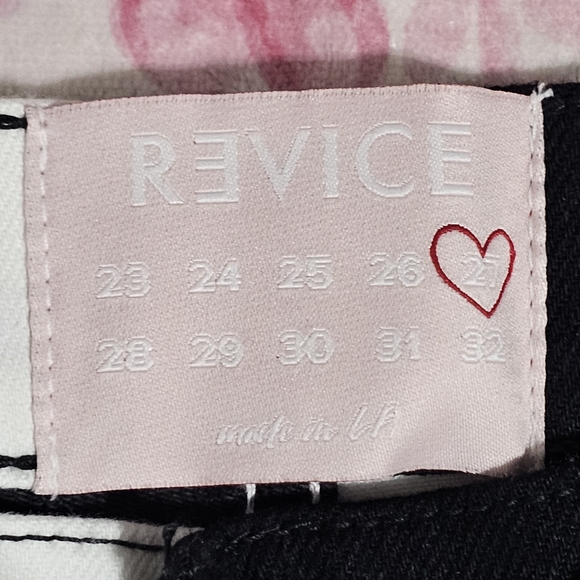 REVICE Black and White Straight Leg Jeans - Picture 2 of 6